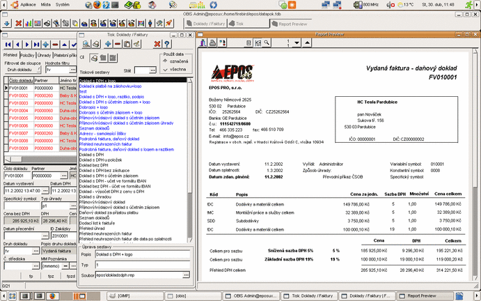 Pracovní plocha OBISLite v GNU Linux Ubuntu AMD64